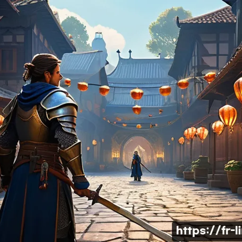리니지M 초보자 전용 콘텐츠 - **Prompt: The First Grand Choice** A young, determined adventurer, either male or female, stands...