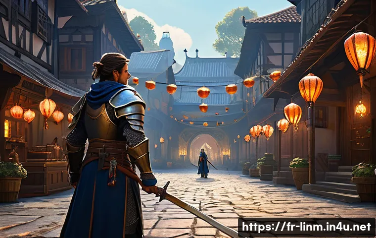 리니지M 초보자 전용 콘텐츠 - **Prompt: The First Grand Choice** A young, determined adventurer, either male or female, stands...