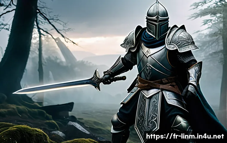 리니지M 초보자를 위한 생존 가이드 - A dynamic fantasy battle scene featuring a sturdy warrior clad in heavy, intricately detailed armor ...