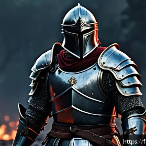 Home 33 리니지M 직업별 추천 무기 - A powerful warrior wielding a heavy sword in full battle armor, standing in a rugged medieval battle...