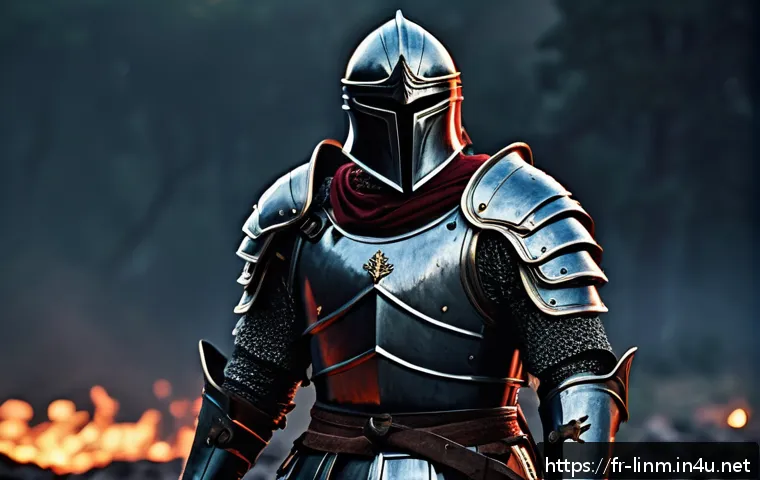 리니지M 직업별 추천 무기 - A powerful warrior wielding a heavy sword in full battle armor, standing in a rugged medieval battle...