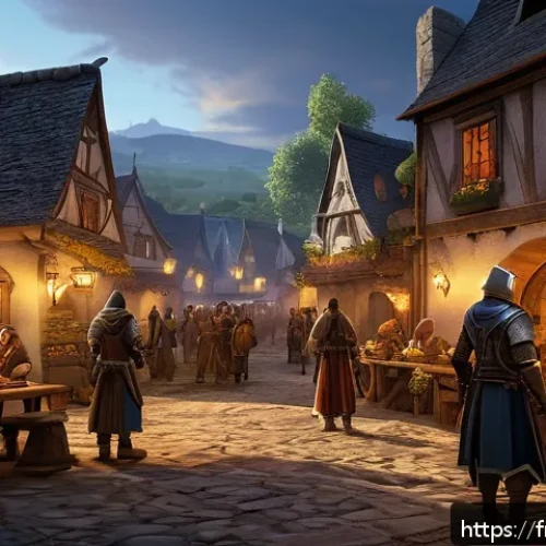 Home 32 리니지M 서버 선택 가이드 - A vibrant fantasy MMORPG server scene depicting two contrasting areas: on one side, a classic, seren...